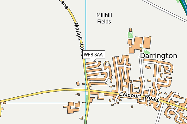 WF8 3AA map - OS VectorMap District (Ordnance Survey)