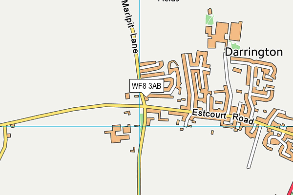 WF8 3AB map - OS VectorMap District (Ordnance Survey)