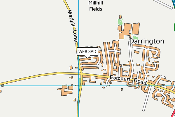 WF8 3AD map - OS VectorMap District (Ordnance Survey)