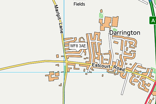 WF8 3AE map - OS VectorMap District (Ordnance Survey)