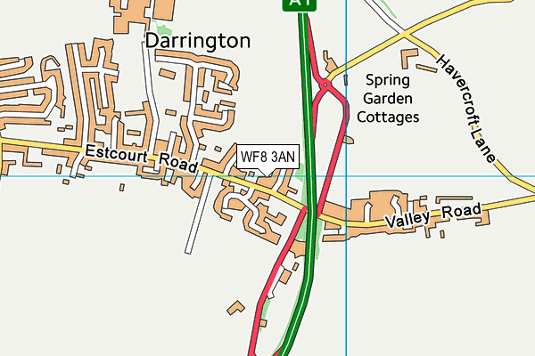 WF8 3AN map - OS VectorMap District (Ordnance Survey)