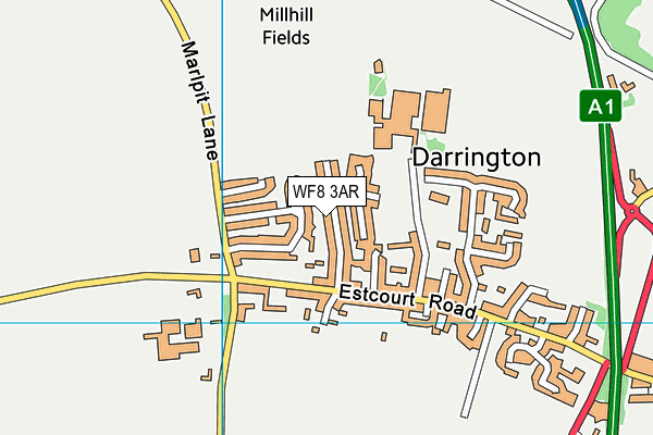WF8 3AR map - OS VectorMap District (Ordnance Survey)