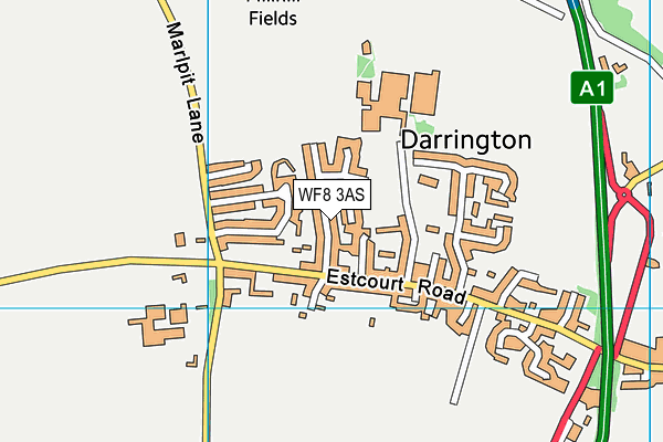 WF8 3AS map - OS VectorMap District (Ordnance Survey)