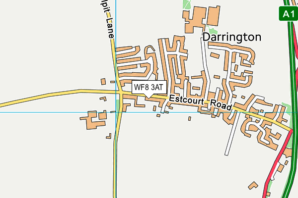 WF8 3AT map - OS VectorMap District (Ordnance Survey)