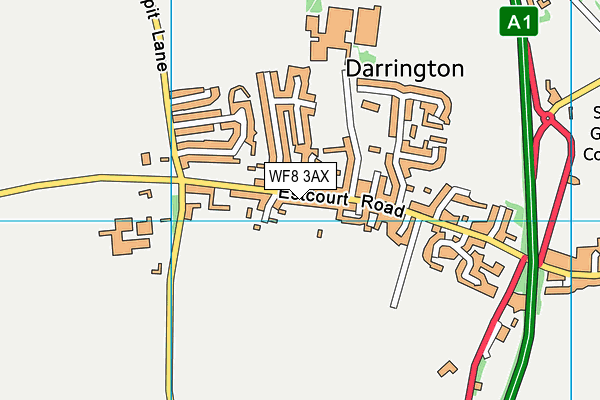 WF8 3AX map - OS VectorMap District (Ordnance Survey)