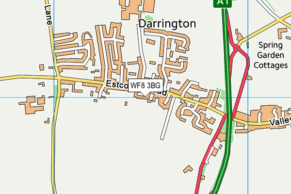 WF8 3BG map - OS VectorMap District (Ordnance Survey)