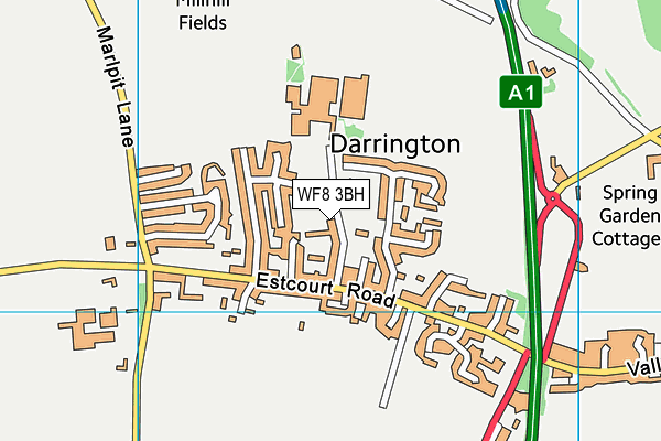 WF8 3BH map - OS VectorMap District (Ordnance Survey)