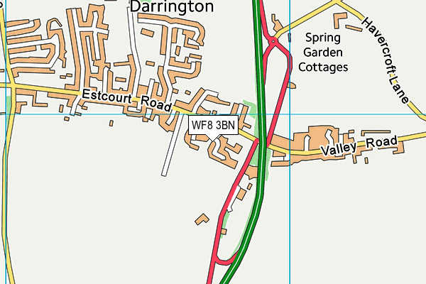 WF8 3BN map - OS VectorMap District (Ordnance Survey)