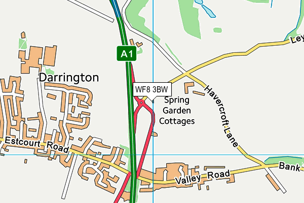 WF8 3BW map - OS VectorMap District (Ordnance Survey)