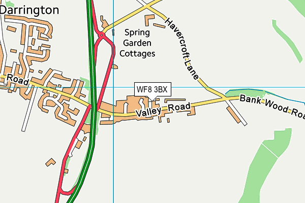 WF8 3BX map - OS VectorMap District (Ordnance Survey)