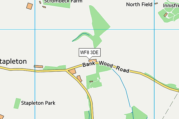 WF8 3DE map - OS VectorMap District (Ordnance Survey)