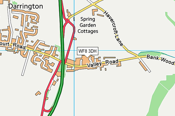 WF8 3DH map - OS VectorMap District (Ordnance Survey)