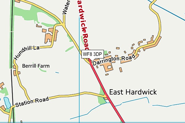 WF8 3DP map - OS VectorMap District (Ordnance Survey)