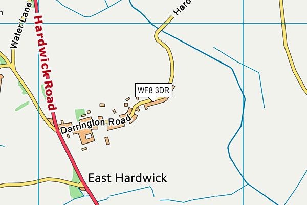 WF8 3DR map - OS VectorMap District (Ordnance Survey)