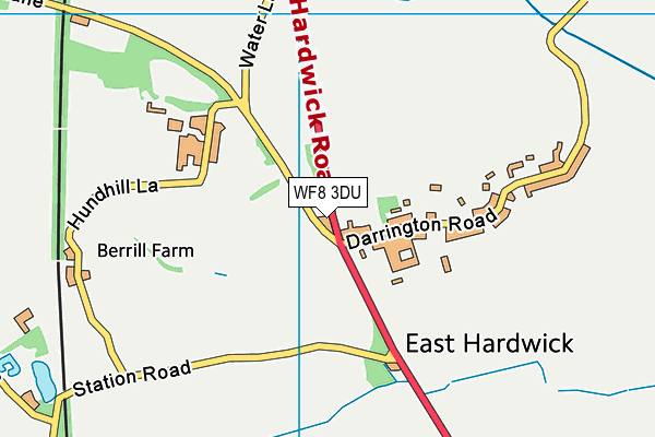 WF8 3DU map - OS VectorMap District (Ordnance Survey)