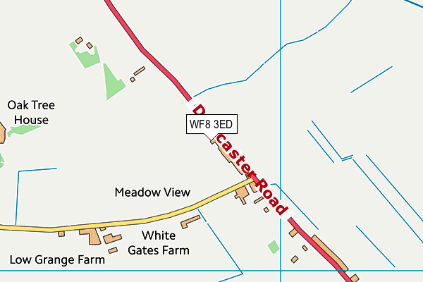 WF8 3ED map - OS VectorMap District (Ordnance Survey)