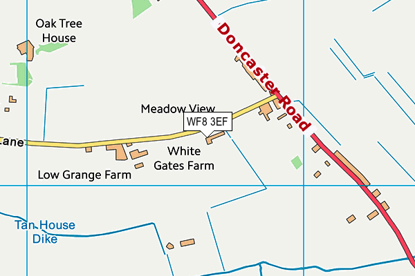 WF8 3EF map - OS VectorMap District (Ordnance Survey)