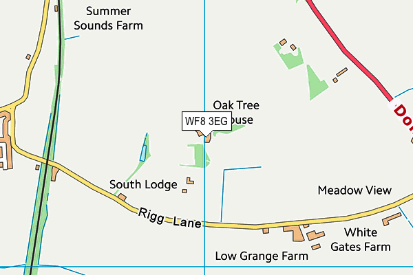 WF8 3EG map - OS VectorMap District (Ordnance Survey)