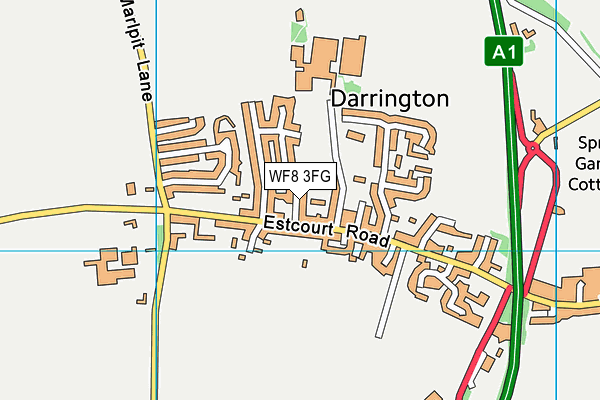 WF8 3FG map - OS VectorMap District (Ordnance Survey)