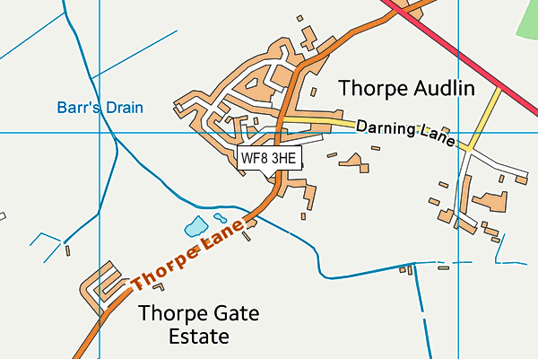 Thorpe Audlin Playing Fields map (WF8 3HE) - OS VectorMap District (Ordnance Survey)