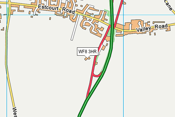 WF8 3HR map - OS VectorMap District (Ordnance Survey)