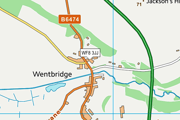 WF8 3JJ map - OS VectorMap District (Ordnance Survey)