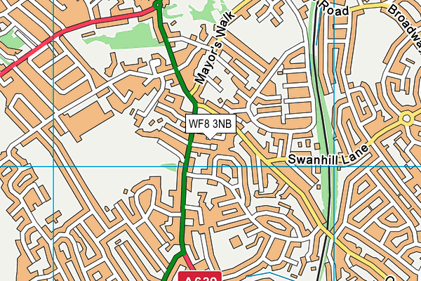 WF8 3NB map - OS VectorMap District (Ordnance Survey)