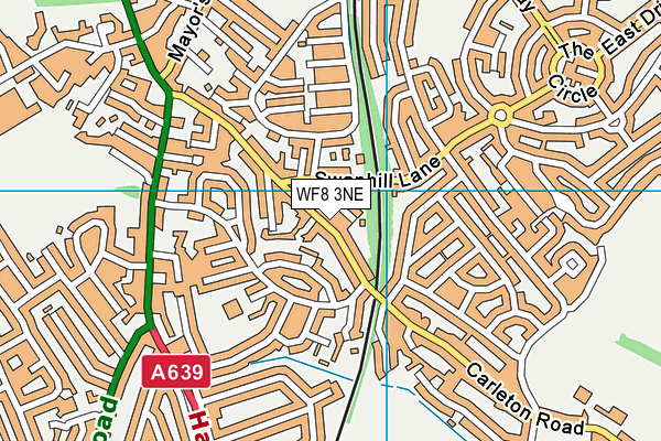 WF8 3NE map - OS VectorMap District (Ordnance Survey)