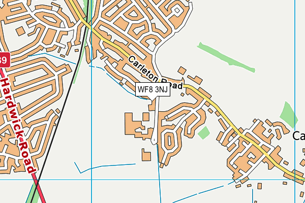 WF8 3NJ map - OS VectorMap District (Ordnance Survey)