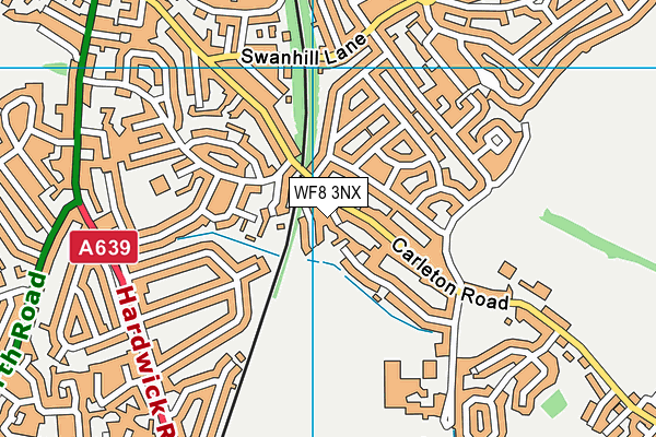 WF8 3NX map - OS VectorMap District (Ordnance Survey)