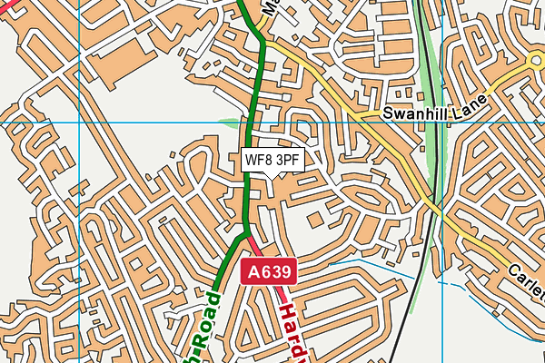 WF8 3PF map - OS VectorMap District (Ordnance Survey)