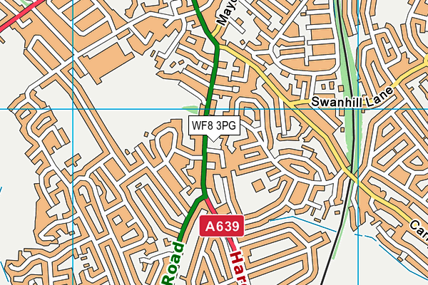 WF8 3PG map - OS VectorMap District (Ordnance Survey)