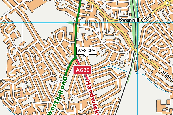 WF8 3PH map - OS VectorMap District (Ordnance Survey)