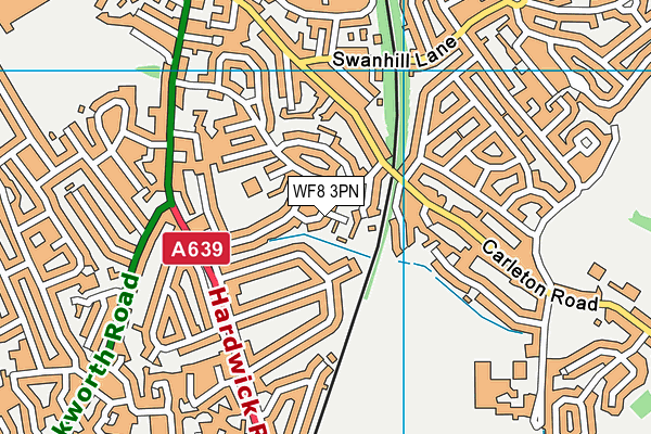 WF8 3PN map - OS VectorMap District (Ordnance Survey)
