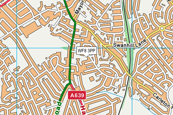 WF8 3PP map - OS VectorMap District (Ordnance Survey)