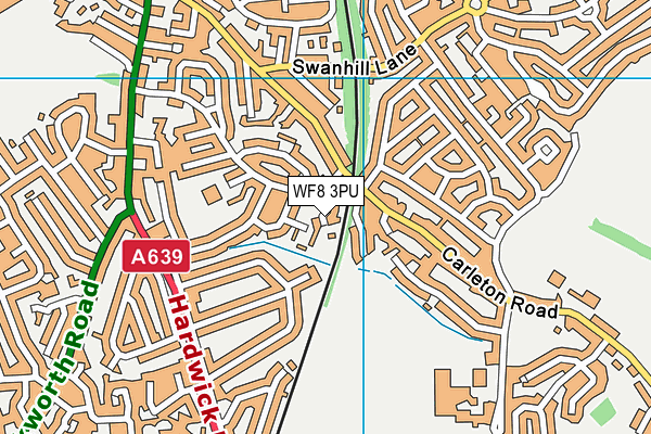 WF8 3PU map - OS VectorMap District (Ordnance Survey)