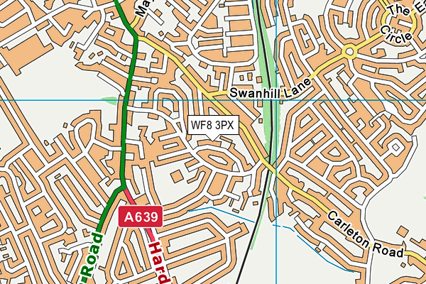 WF8 3PX map - OS VectorMap District (Ordnance Survey)