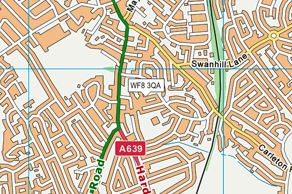 WF8 3QA map - OS VectorMap District (Ordnance Survey)