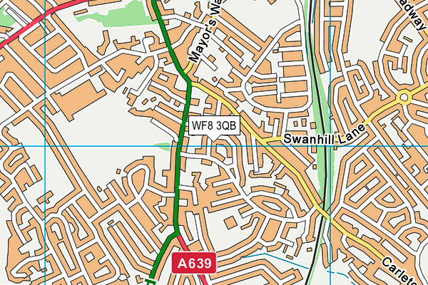 WF8 3QB map - OS VectorMap District (Ordnance Survey)