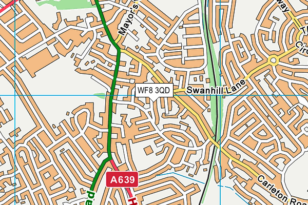 WF8 3QD map - OS VectorMap District (Ordnance Survey)