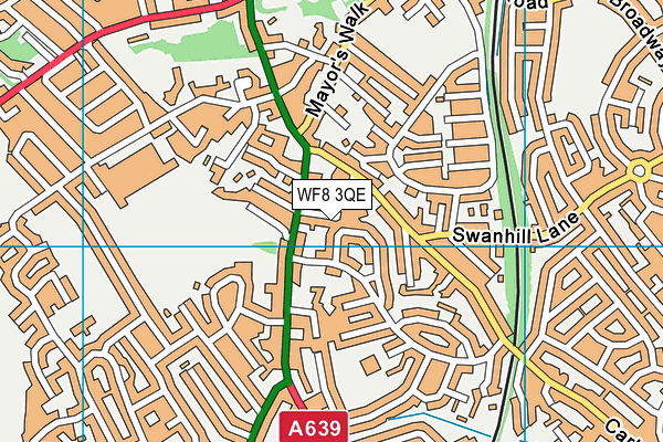 WF8 3QE map - OS VectorMap District (Ordnance Survey)