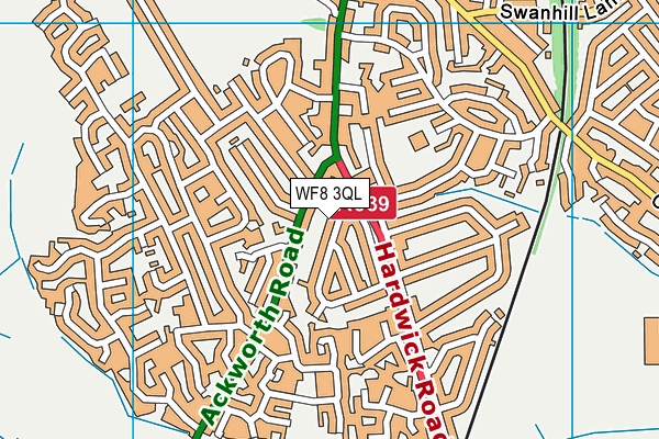 WF8 3QL map - OS VectorMap District (Ordnance Survey)