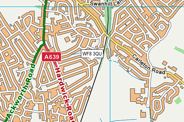 WF8 3QU map - OS VectorMap District (Ordnance Survey)