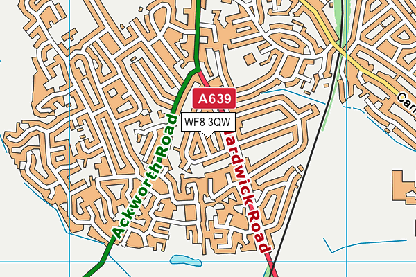 WF8 3QW map - OS VectorMap District (Ordnance Survey)