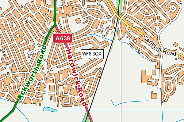 WF8 3QX map - OS VectorMap District (Ordnance Survey)