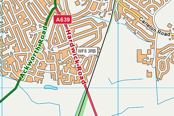 WF8 3RB map - OS VectorMap District (Ordnance Survey)