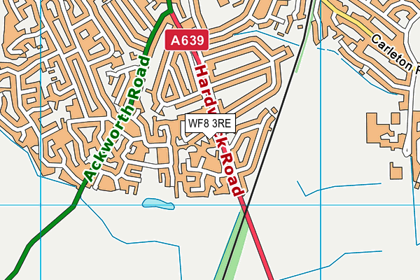 WF8 3RE map - OS VectorMap District (Ordnance Survey)