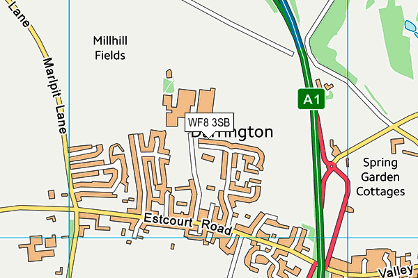 Darrington Church of England Primary School map (WF8 3SB) - OS VectorMap District (Ordnance Survey)