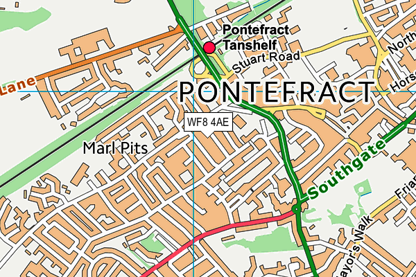 WF8 4AE map - OS VectorMap District (Ordnance Survey)