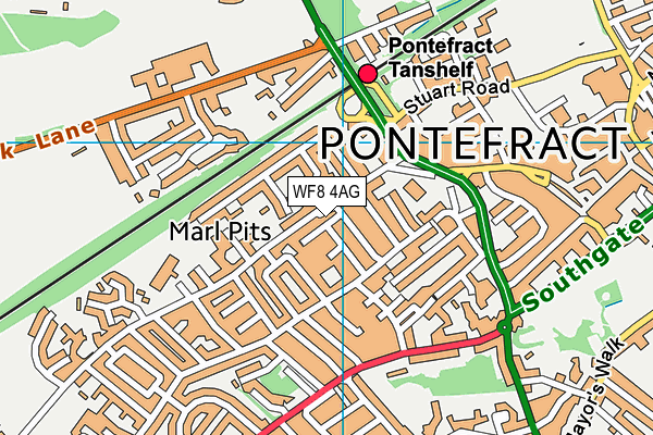 WF8 4AG map - OS VectorMap District (Ordnance Survey)